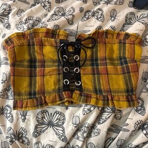 Plaid Yellow Corset Top